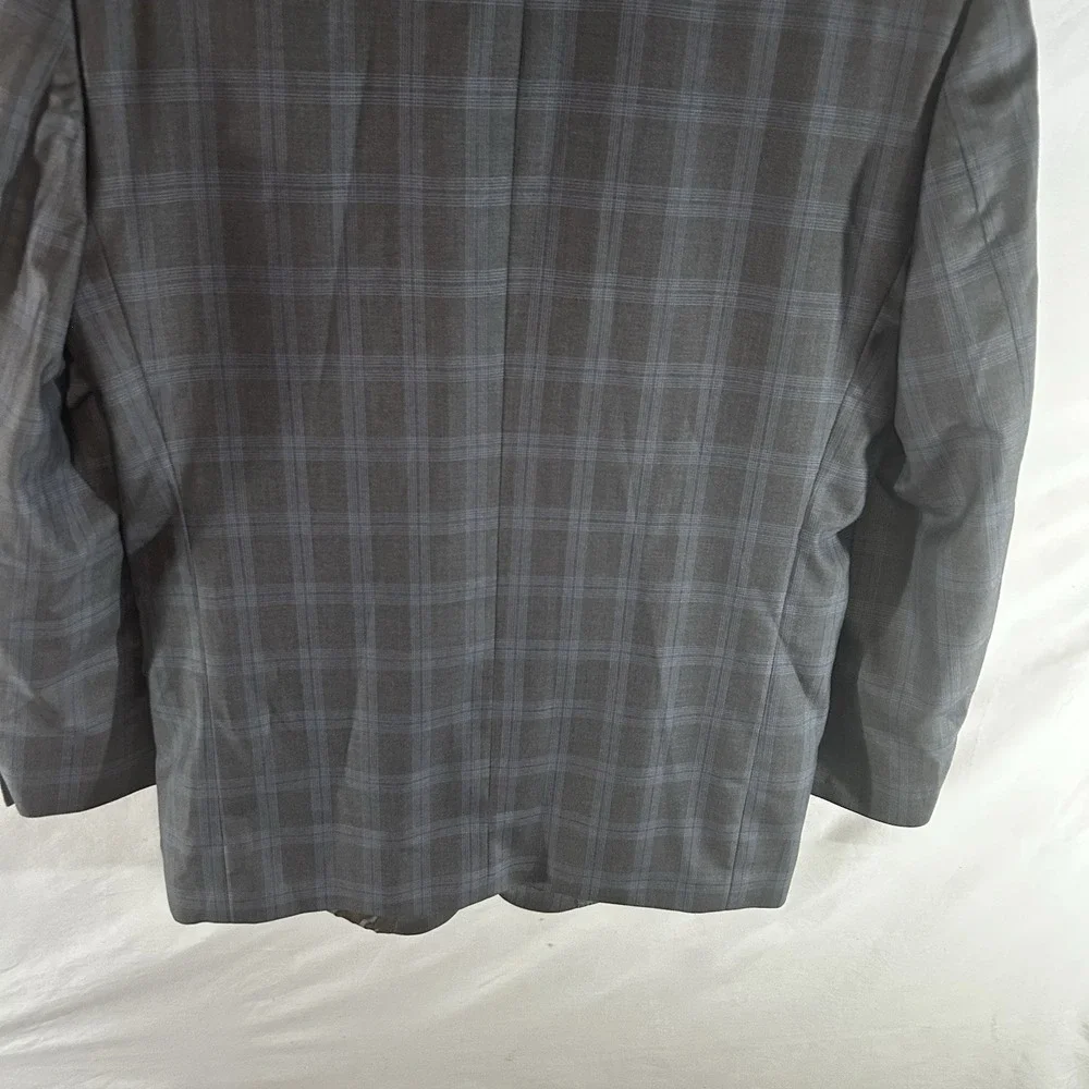 Luca Rossi Italia‎ 40S Gray Plaid Sport Coat Blazer Super 150s 3 Button